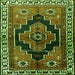 Round Machine Washable Persian Green Traditional Area Rugs, wshtr2835grn