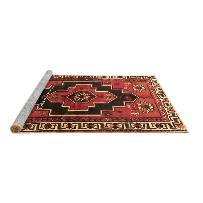 Sideview of Machine Washable Persian Brown Traditional Rug, wshtr2835brn