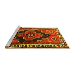 Sideview of Machine Washable Persian Yellow Traditional Rug, wshtr2835yw