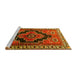 Sideview of Machine Washable Persian Yellow Traditional Rug, wshtr2835yw