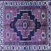 Square Persian Blue Traditional Rug, tr2835blu