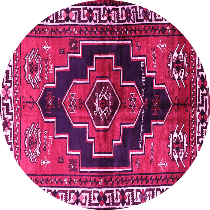 Round Persian Pink Traditional Rug, tr2835pnk