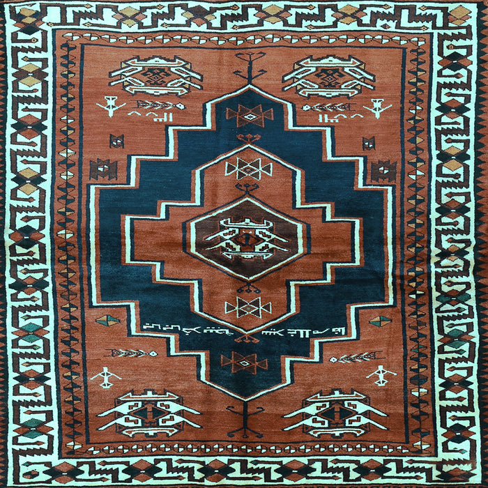 Square Machine Washable Persian Light Blue Traditional Rug, wshtr2835lblu
