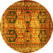 Round Persian Yellow Traditional Rug, tr2836yw