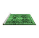 Sideview of Machine Washable Persian Emerald Green Traditional Area Rugs, wshtr2836emgrn