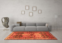 Machine Washable Persian Orange Traditional Rug, wshtr2836org