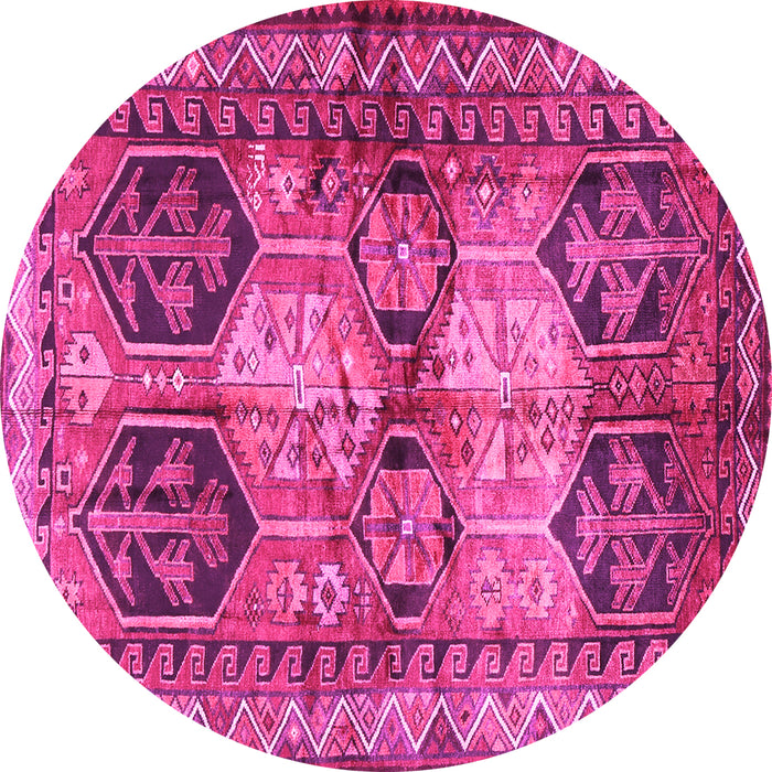 Round Persian Pink Traditional Rug, tr2836pnk