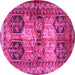 Round Persian Pink Traditional Rug, tr2836pnk