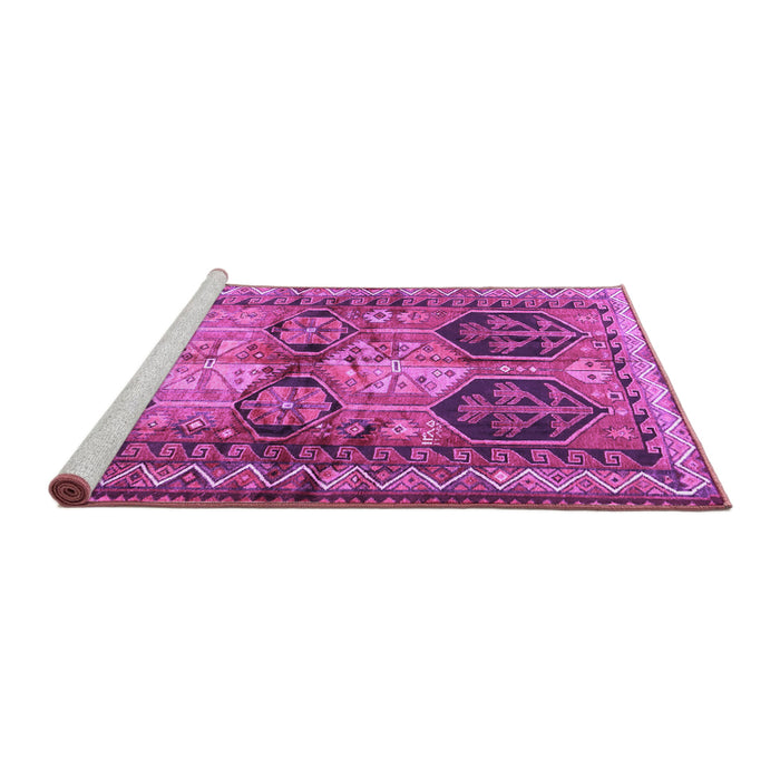 Sideview of Machine Washable Persian Purple Traditional Area Rugs, wshtr2836pur