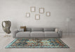 Machine Washable Persian Light Blue Traditional Rug in a Living Room, wshtr2836lblu