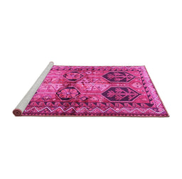 Sideview of Machine Washable Persian Pink Traditional Rug, wshtr2836pnk