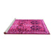 Sideview of Machine Washable Persian Pink Traditional Rug, wshtr2836pnk