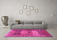 Machine Washable Persian Pink Traditional Rug, wshtr2836pnk