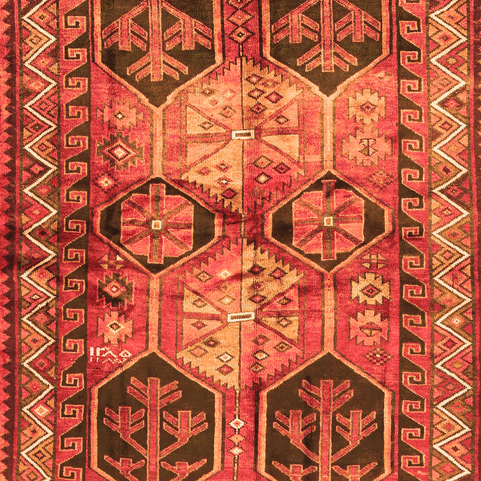 Serging Thickness of Machine Washable Persian Orange Traditional Area Rugs, wshtr2836org