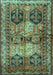 Machine Washable Persian Turquoise Traditional Area Rugs, wshtr2836turq