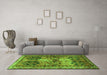 Machine Washable Persian Green Traditional Area Rugs in a Living Room,, wshtr2836grn