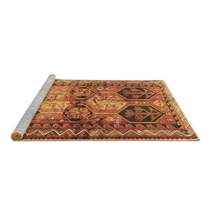Sideview of Machine Washable Persian Brown Traditional Rug, wshtr2836brn