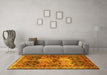 Machine Washable Persian Yellow Traditional Rug in a Living Room, wshtr2836yw