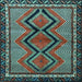 Square Machine Washable Persian Light Blue Traditional Rug, wshtr2837lblu