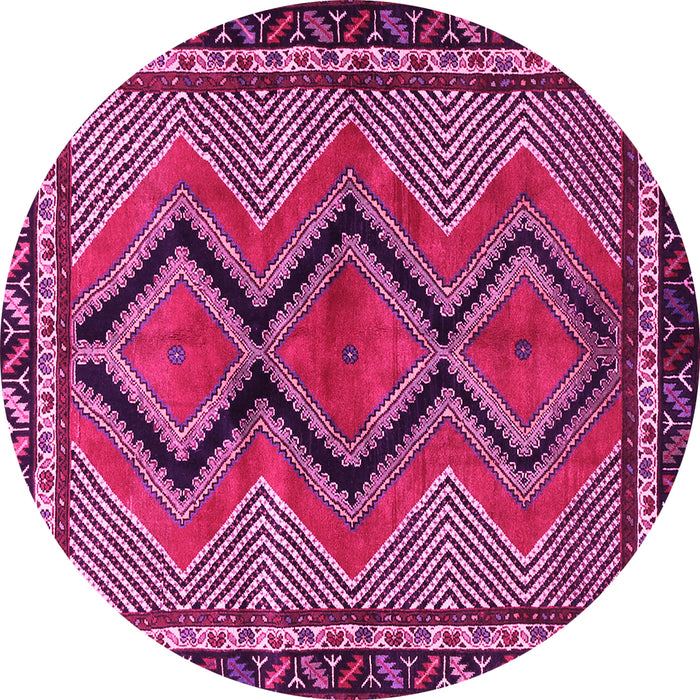 Round Persian Pink Traditional Rug, tr2837pnk
