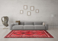 Machine Washable Persian Red Traditional Rug, wshtr2837red