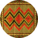Round Persian Yellow Traditional Rug, tr2837yw
