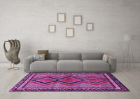 Machine Washable Persian Purple Traditional Rug, wshtr2837pur