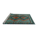 Sideview of Machine Washable Persian Light Blue Traditional Rug, wshtr2837lblu