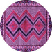 Round Persian Purple Traditional Rug, tr2837pur