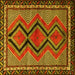 Square Machine Washable Persian Yellow Traditional Rug, wshtr2837yw