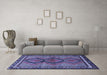 Machine Washable Persian Blue Traditional Rug in a Living Room, wshtr2837blu