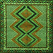 Round Machine Washable Persian Green Traditional Area Rugs, wshtr2837grn