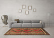 Machine Washable Persian Brown Traditional Rug in a Living Room,, wshtr2837brn