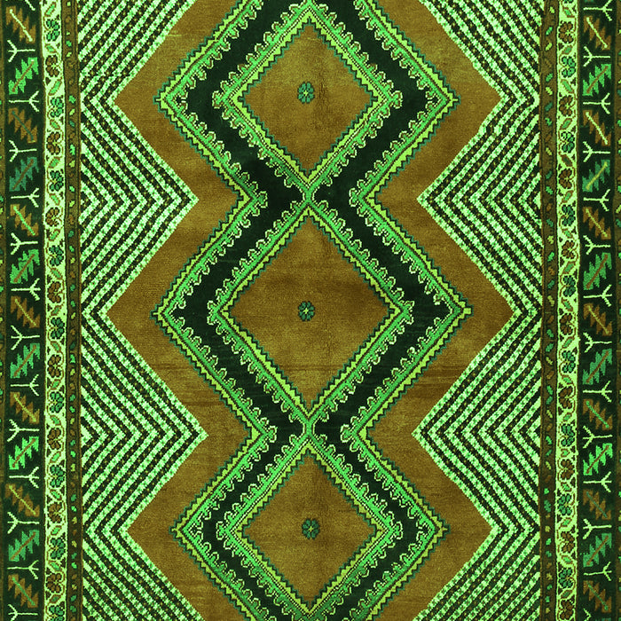 Serging Thickness of Machine Washable Persian Green Traditional Area Rugs, wshtr2837grn