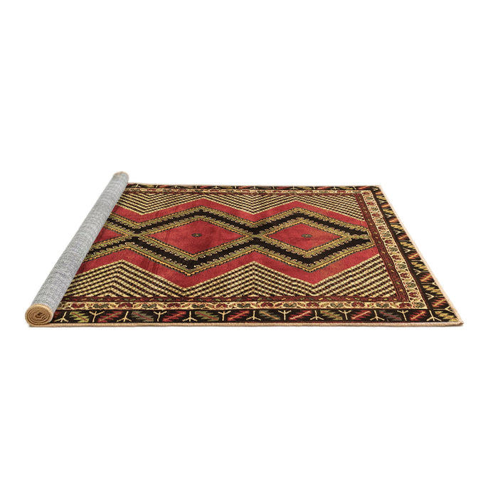 Sideview of Machine Washable Persian Brown Traditional Rug, wshtr2837brn