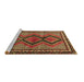 Sideview of Machine Washable Persian Brown Traditional Rug, wshtr2837brn