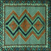 Square Persian Turquoise Traditional Rug, tr2837turq