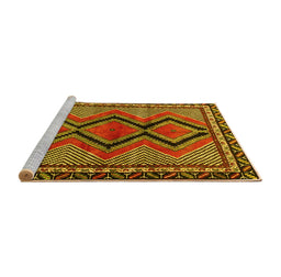 Sideview of Machine Washable Persian Yellow Traditional Rug, wshtr2837yw