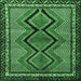 Square Persian Emerald Green Traditional Rug, tr2837emgrn