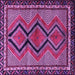 Square Machine Washable Persian Purple Traditional Area Rugs, wshtr2837pur