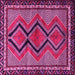 Square Machine Washable Persian Pink Traditional Rug, wshtr2837pnk