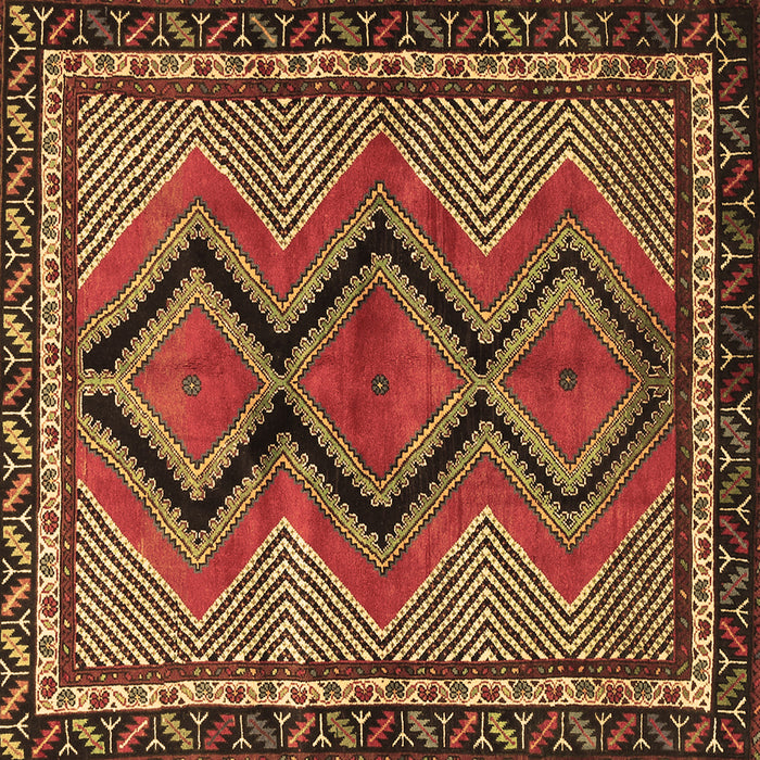 Square Machine Washable Persian Brown Traditional Rug, wshtr2837brn