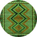 Square Persian Green Traditional Rug, tr2837grn