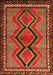 Serging Thickness of Machine Washable Persian Orange Traditional Area Rugs, wshtr2837org