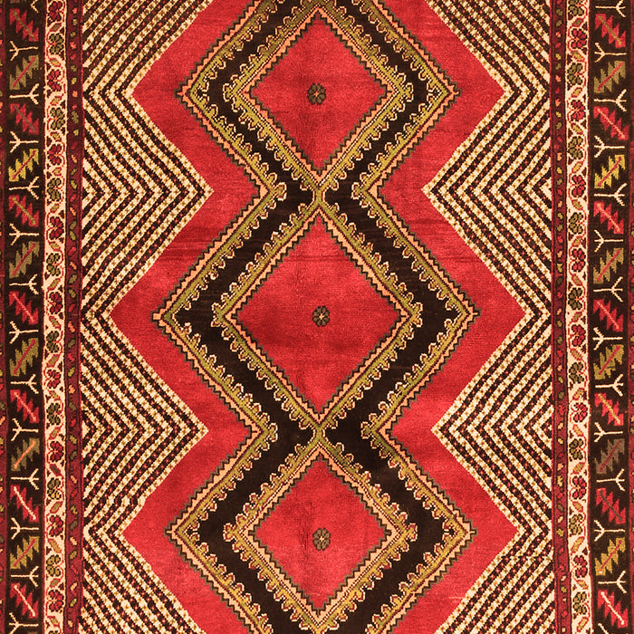 Serging Thickness of Machine Washable Persian Orange Traditional Area Rugs, wshtr2837org