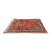 Sideview of Machine Washable Traditional Camel Brown Rug, wshtr2838