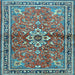 Square Machine Washable Persian Light Blue Traditional Rug, wshtr2838lblu