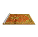 Sideview of Machine Washable Persian Yellow Traditional Rug, wshtr2838yw