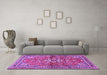 Machine Washable Persian Purple Traditional Area Rugs in a Living Room, wshtr2838pur