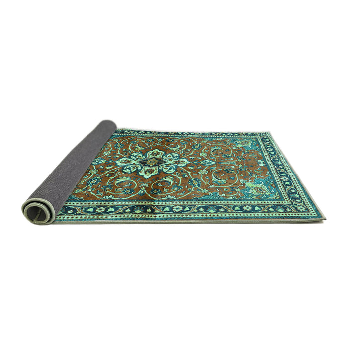 Sideview of Persian Turquoise Traditional Rug, tr2838turq